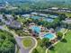 Aerial view of a community pool and tennis courts surrounded by lush landscaping and trees at 1021 Windermere Xing, Cumming, GA 30041