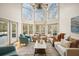 Spacious living room with floor-to-ceiling windows showcasing picturesque views, complemented by elegant furnishings at 2938 Summitop Ne Rd, Marietta, GA 30066