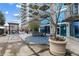 Outdoor patio with potted flowers, seating, and access to the building at 400 W Peachtree Nw St # 3204, Atlanta, GA 30308