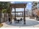Outdoor patio area featuring a pergola-covered dining space and city views at 400 W Peachtree Nw St # 3204, Atlanta, GA 30308
