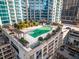 Beautiful outdoor pool with elegant landscaping, providing a serene urban oasis for residents at 400 W Peachtree Nw St # 3204, Atlanta, GA 30308