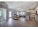 Open concept living room and kitchen with modern appliances, hardwood floors and recessed lighting at 121 Sunflower Cir, Cartersville, GA 30121
