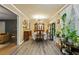 Bright dining room with hardwood floors, decorative chandelier, and lovely windows that add character at 5626 Noblett Sw Rd, Stone Mountain, GA 30087