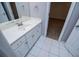 Bathroom featuring white cabinets and tile flooring at 2003 Hubbard Ct, Villa Rica, GA 30180
