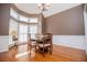 Dining room with high ceilings, wainscoting, bay windows, and chandelier at 2003 Hubbard Ct, Villa Rica, GA 30180