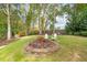 Outdoor fire pit with seating for backyard gatherings in a meticulously maintained yard at 4160 Westchester Ne Xing, Roswell, GA 30075