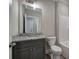 Bathroom featuring gray vanity with a granite top at 201 Daisy Ct, Cartersville, GA 30121