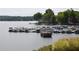 Picturesque marina with numerous boats docked along the tranquil lake at 415 Prestwick Ct, Alpharetta, GA 30005