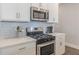 Close-up of stainless steel oven and white backsplash in a modern kitchen setting at 1703 Prospect Way, Conyers, GA 30094