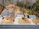 Aerial view of the property showcasing its location within the neighborhood and solar panels at 147 Windy Hill Sw Rd, Marietta, GA 30060