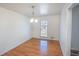 Bright dining room features hardwood floors and a chandelier, ideal for Gathering meals at 3894 Summit Dr, Douglasville, GA 30135