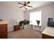 Comfortable bedroom with a ceiling fan, dresser, and ample space for relaxation at 3405 Lake Valley Way, Douglasville, GA 30135