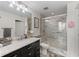 Beautiful bathroom features a marble vanity, shower, and modern finishes at 361 17Th Nw St # 807, Atlanta, GA 30363