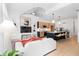 Bright living area with modern kitchen island, a large sofa, and stylish decor creating an inviting space at 567 Ponce De Leon Ne Ave # 510, Atlanta, GA 30308