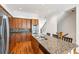 Modern kitchen with stainless steel appliances, granite countertops, and a center island with seating at 2428 Crescent Park Ct, Atlanta, GA 30339