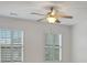 Bedroom with white walls, plantation shutters and ceiling fan at 2752 Middlecreek Way, Cumming, GA 30041