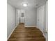 Bright bedroom featuring hard wood floors and a connected bathroom at 4540 Flat Willow Pl, Douglasville, GA 30135
