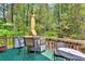 Cozy deck with outdoor seating and a view of a wooded backyard at 4668 Raiders Ridge Ct, Lithonia, GA 30038