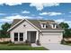 Charming single-Gathering home featuring stone accents, a two-car garage, and lush landscaping against a beautiful sky at 2040 Ripple Park Bnd, Canton, GA 30114