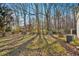 Large backyard includes an open space with mature trees and a chain link fence at 2283 Noahs Ark Rd, Jonesboro, GA 30236