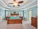 Spacious primary bedroom suite with a tray ceiling, ceiling fan, and generous natural light at 4740 Arbor Meadows Dr, Cumming, GA 30040