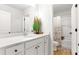 Stylish bathroom with vanity, quartz countertops, and walk-in shower at 4758 Sultana Way, Atlanta, GA 30331