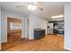 Eat-in kitchen featuring stainless steel appliances and access to the living room at 218 Pine Needle Trl, Villa Rica, GA 30180