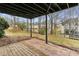 A covered backyard patio featuring brick pavers and a view of the backyard at 4340 Boxwood Trl, Ellenwood, GA 30294