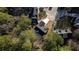 An aerial view of a home and neighborhood nestled among mature trees, creating a private setting at 975 Fox Valley Trl, Stone Mountain, GA 30088