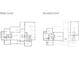 Floor plans of both levels of this home including a three car garage, kitchen island, and covered porches at 6206 Cedarcrest Nw Rd, Acworth, GA 30101