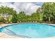 A calming pool surrounded by lounge chairs and shaded by umbrellas on a sunny day at 700 Park Regency Ne Pl # 603, Atlanta, GA 30326