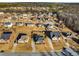 Aerial view of a neighborhood highlighting well-maintained homes and landscaping at 821 Bufflehead Ct, Stockbridge, GA 30281