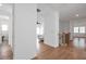 Upstairs hallway area with hardwood flooring and modern neutral paint at , Dunwoody, GA 30338