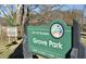 Grove Park sign in Atlanta indicating nearby recreational and educational facilities at 1840 Madrona Nw St, Atlanta, GA 30318
