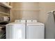 Convenient laundry area with modern, front-loading washer and dryer at 5968 Eagle Tiff Ln, Sugar Hill, GA 30518