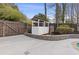 Backyard bar area with retaining wall and landscaping at 4755 Huntley Dr, Atlanta, GA 30342