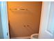 A small bathroom with a mounted golden towel rack at 100 Shoreline Dr, Fayetteville, GA 30215