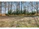 A view of the backyard with a wooden fence surrounded by trees at 2412 Renny Ct, Marietta, GA 30066