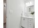 Bright bathroom with a white vanity, contemporary fixtures, and a large mirror offering a clean and modern aesthetic at 4282 Worth Nw St, Acworth, GA 30101