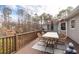 Outdoor deck with ample seating featuring a view of wooded surroundings at 1165 Saint Ives Ct, Suwanee, GA 30024