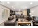 Finished basement area featuring recessed lights, a comfortable L-shaped couch, and a wooden table at 2785 Old Sewell Rd, Marietta, GA 30068