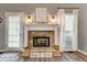 Cozy fireplace with a stone surround and decorative mantle at 764 Whitby Dr, Douglasville, GA 30134