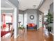 Spacious foyer features gleaming hardwood floors, neutral gray walls, and access to multiple rooms at 1009 S Creek Dr, Villa Rica, GA 30180