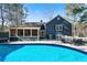 Beautiful in-ground swimming pool, surrounded by a spacious deck and lush landscaping at 4970 Lost Mountain Nw Trce, Kennesaw, GA 30152