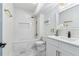 Elegant bathroom featuring white subway tiles, gold fixtures, and a modern vanity, creating a spa-like experience at 5901 Miller Rd, Austell, GA 30106