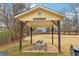 Covered picnic pavilion at John Street Park with seating and shade at 5901 Miller Rd, Austell, GA 30106