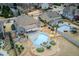 Stunning aerial view of the property highlighting the backyard pool area, landscaping, and the spacious home layout at 820 Nob Ridge Dr, Marietta, GA 30064