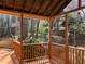 View from the expansive back deck overlooking a serene wooded backyard at 2860 Pine St, Duluth, GA 30096