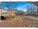Backyard featuring a newly constructed deck at 436 Tarpley Ave, Bowdon, GA 30108
