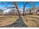Grassy backyard highlights mature shade trees, a level lawn, and a home with a back deck at 436 Tarpley Ave, Bowdon, GA 30108